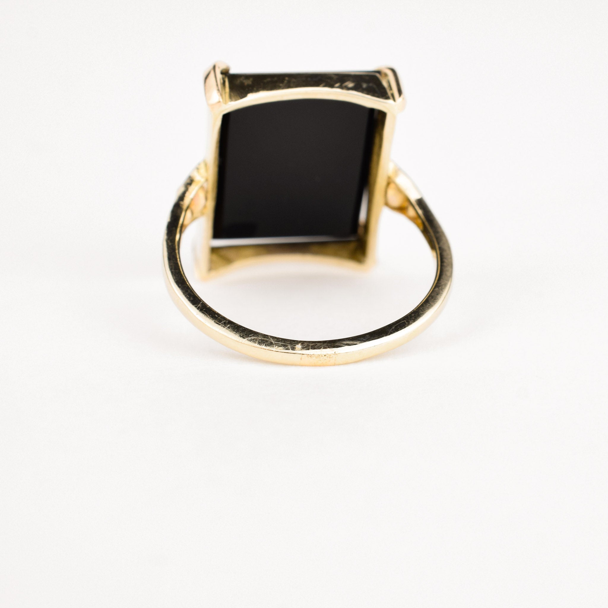 Antique Square Black Cameo ring