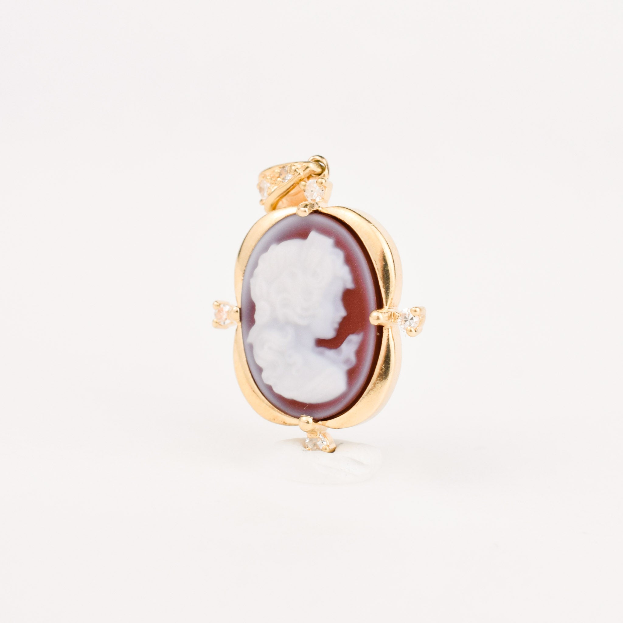 Cameo Pendant with Diamond Accents