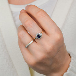 Sapphire and diamond Halo Ring 
