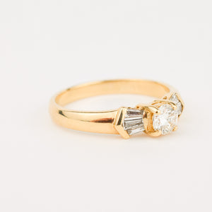 Diamond Engagement Ring with Tapered Baguettes 