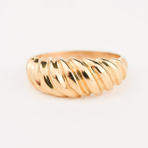 vintage 10k  gold croissant ring, folklor