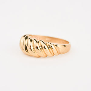 vintage 10k  gold croissant ring, folklor