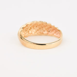 vintage 10k  gold croissant ring, folklor