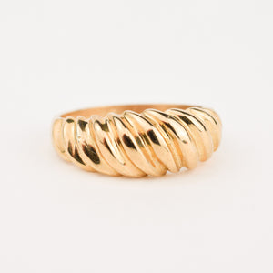 vintage 10k  gold croissant ring, folklor