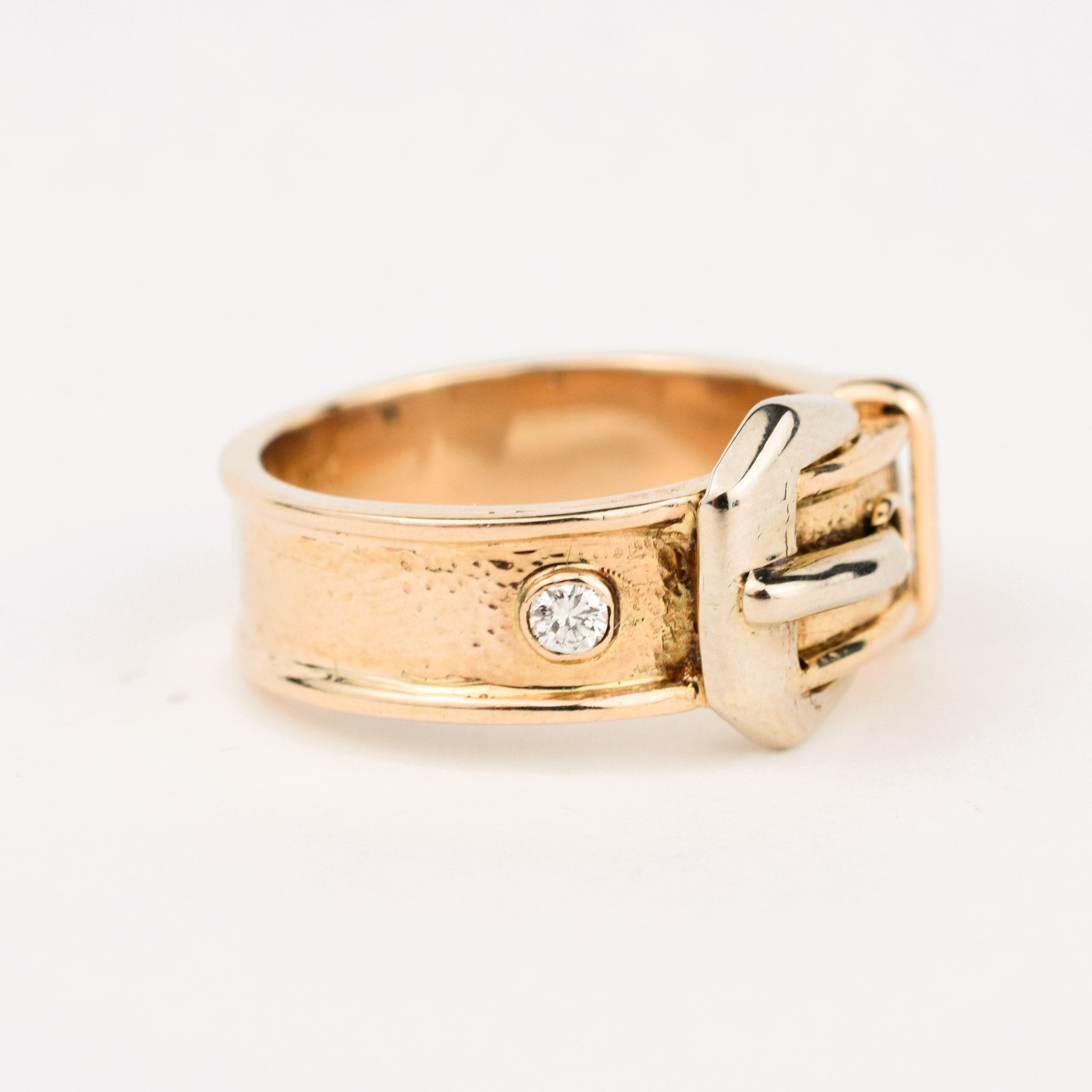 vintage gold Diamond Buckle Ring