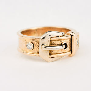 vintage gold Diamond Buckle Ring