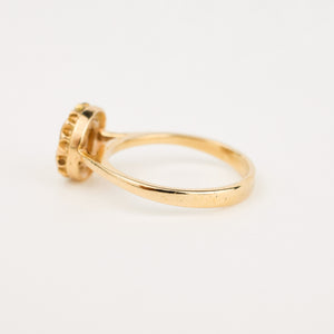 vintage gold Circular Ring with Ruby Star