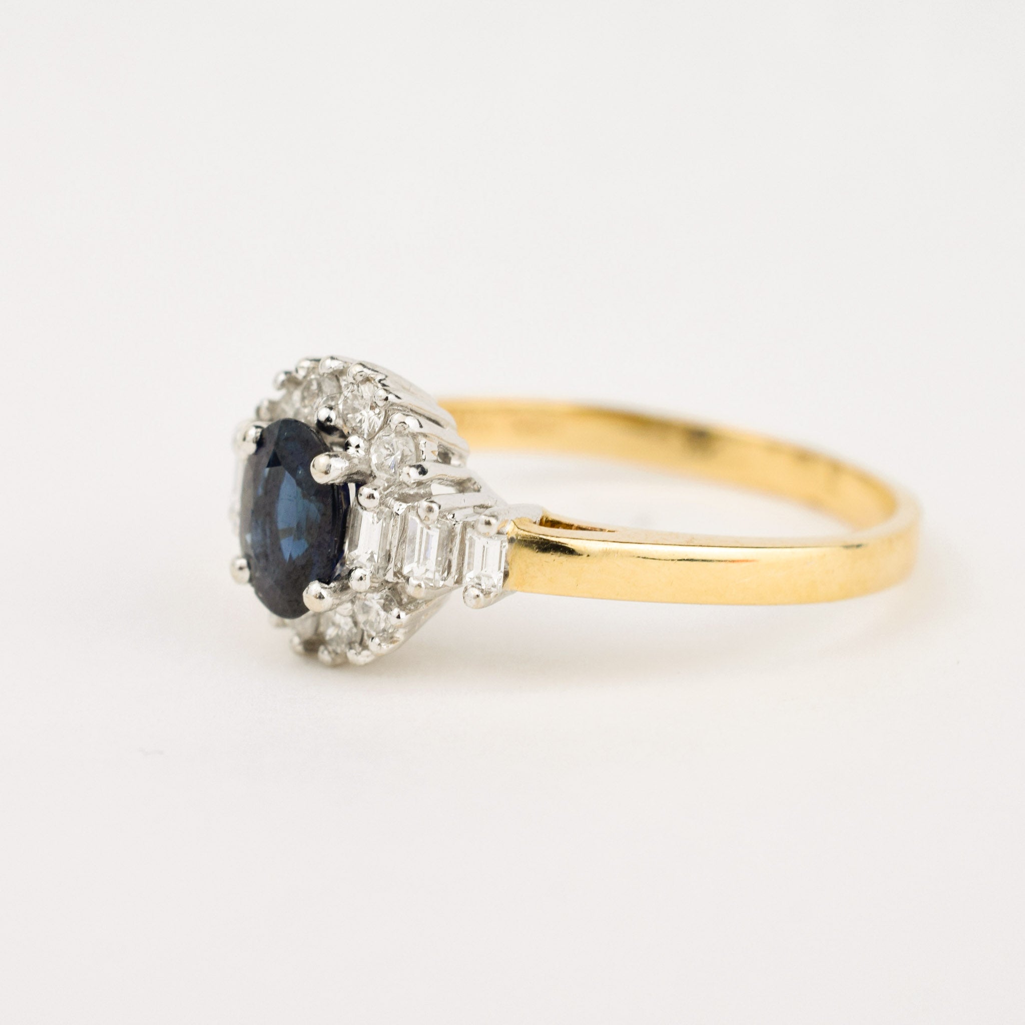 Sapphire and diamond Halo Ring 