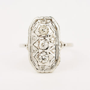 Art Deco diamond Trilogy Ring