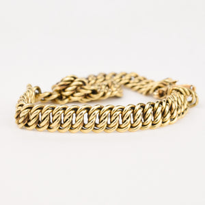 vintage gold 8" Double Curb Bracelet 