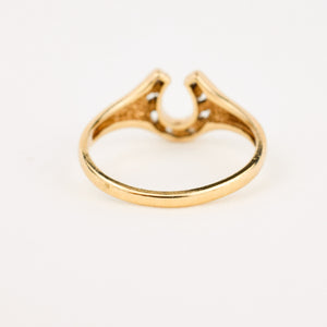 vintage gold Diamond Horseshoe Ring