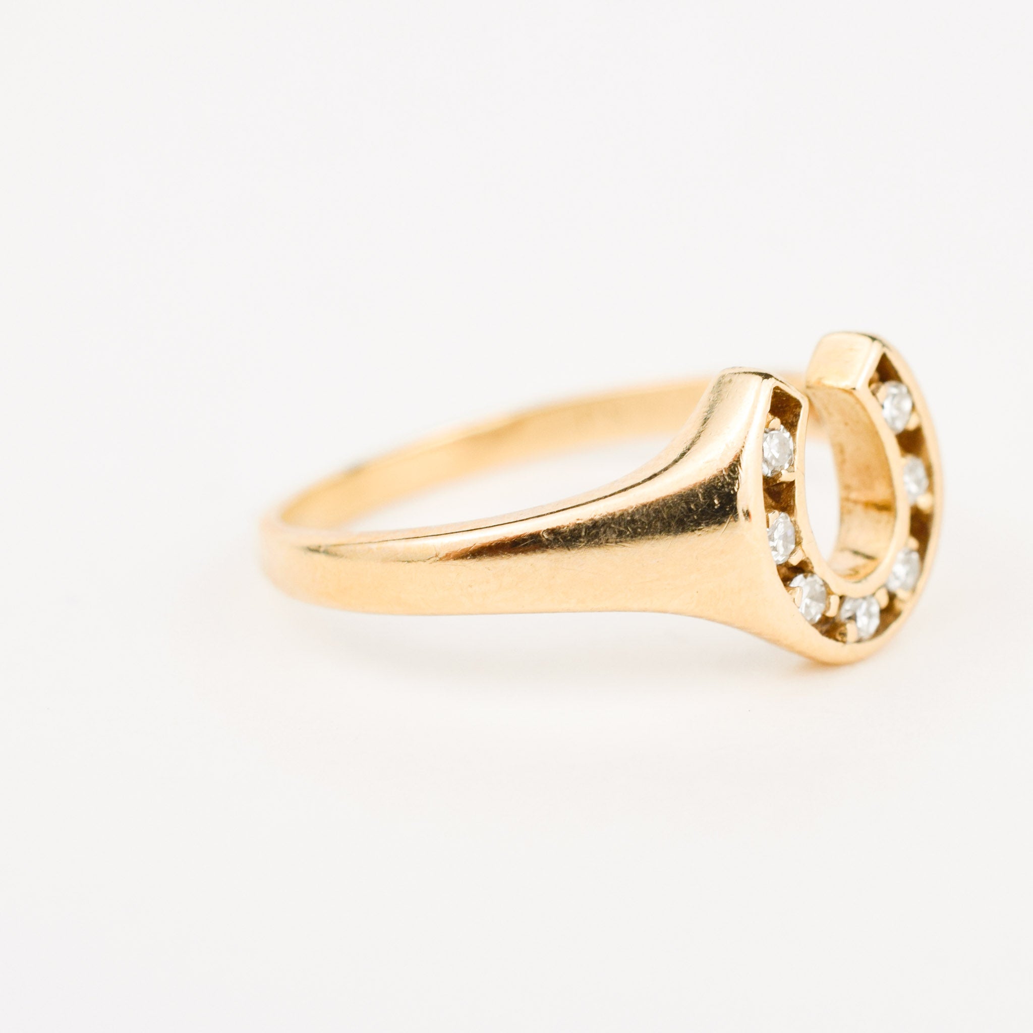 vintage gold Diamond Horseshoe Ring