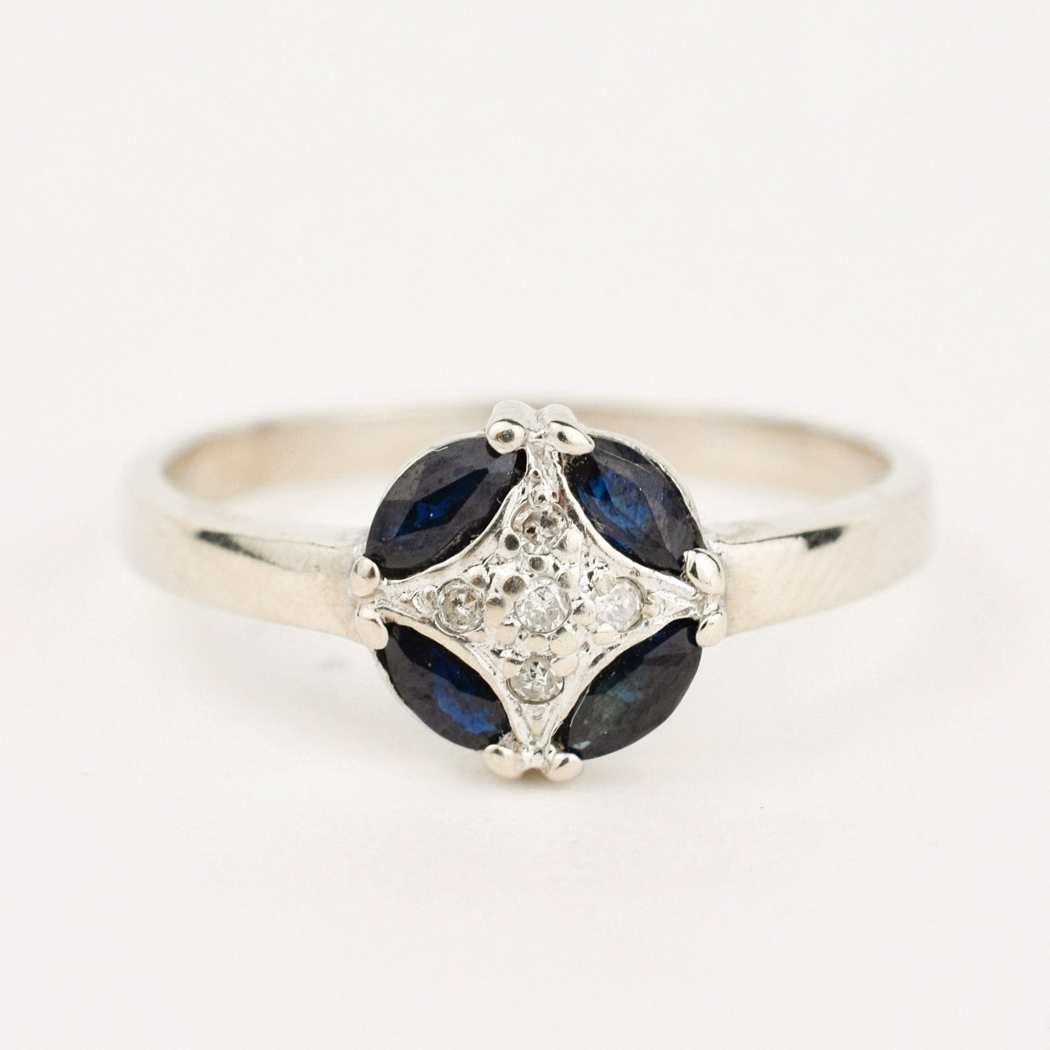 Sapphire and Diamond Star Ring 