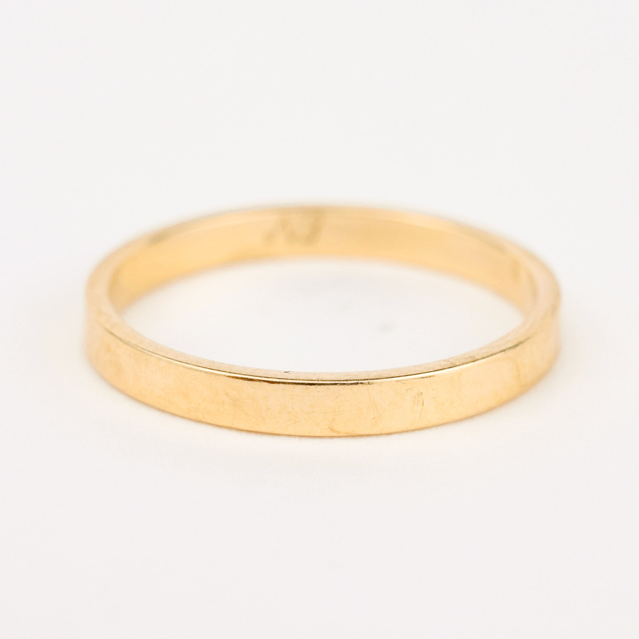 vintage 2.3mm Flat Edge gold Band 