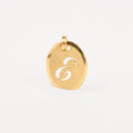 'e' gold charm pendant 