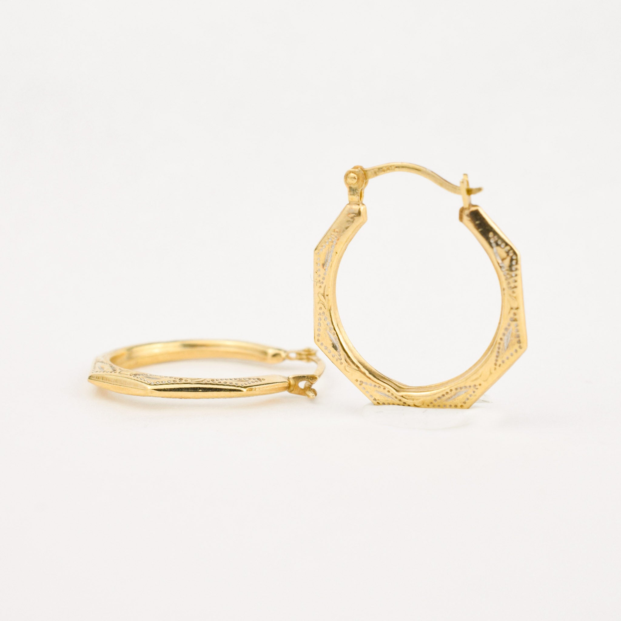 gold Heptagon Hoop earrings