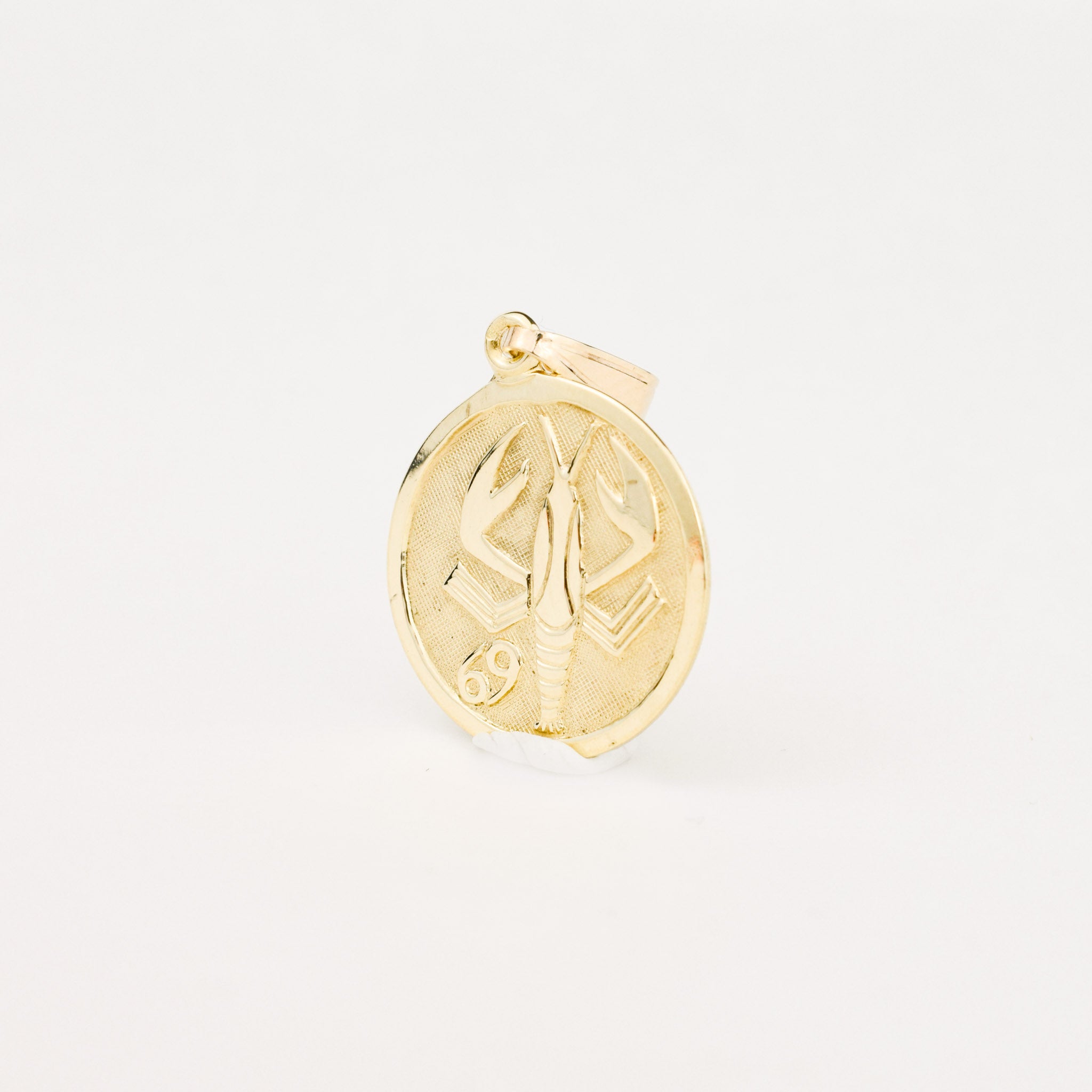 vintage gold Cancer Zodiac Pendant 