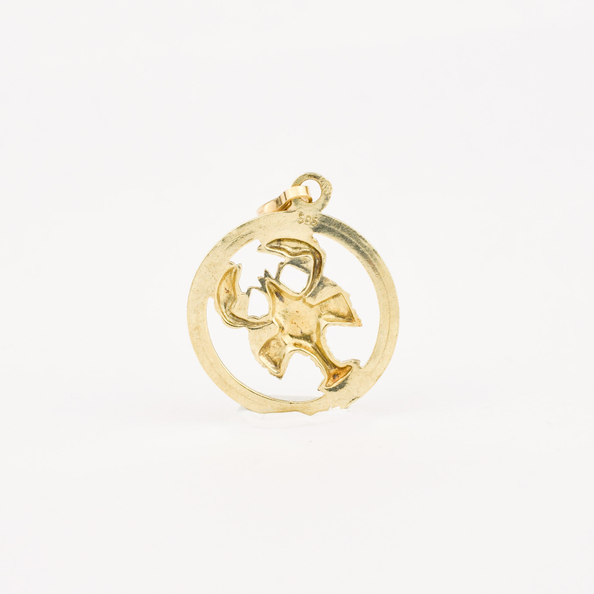 vintage gold Cancer Zodiac Pendant 