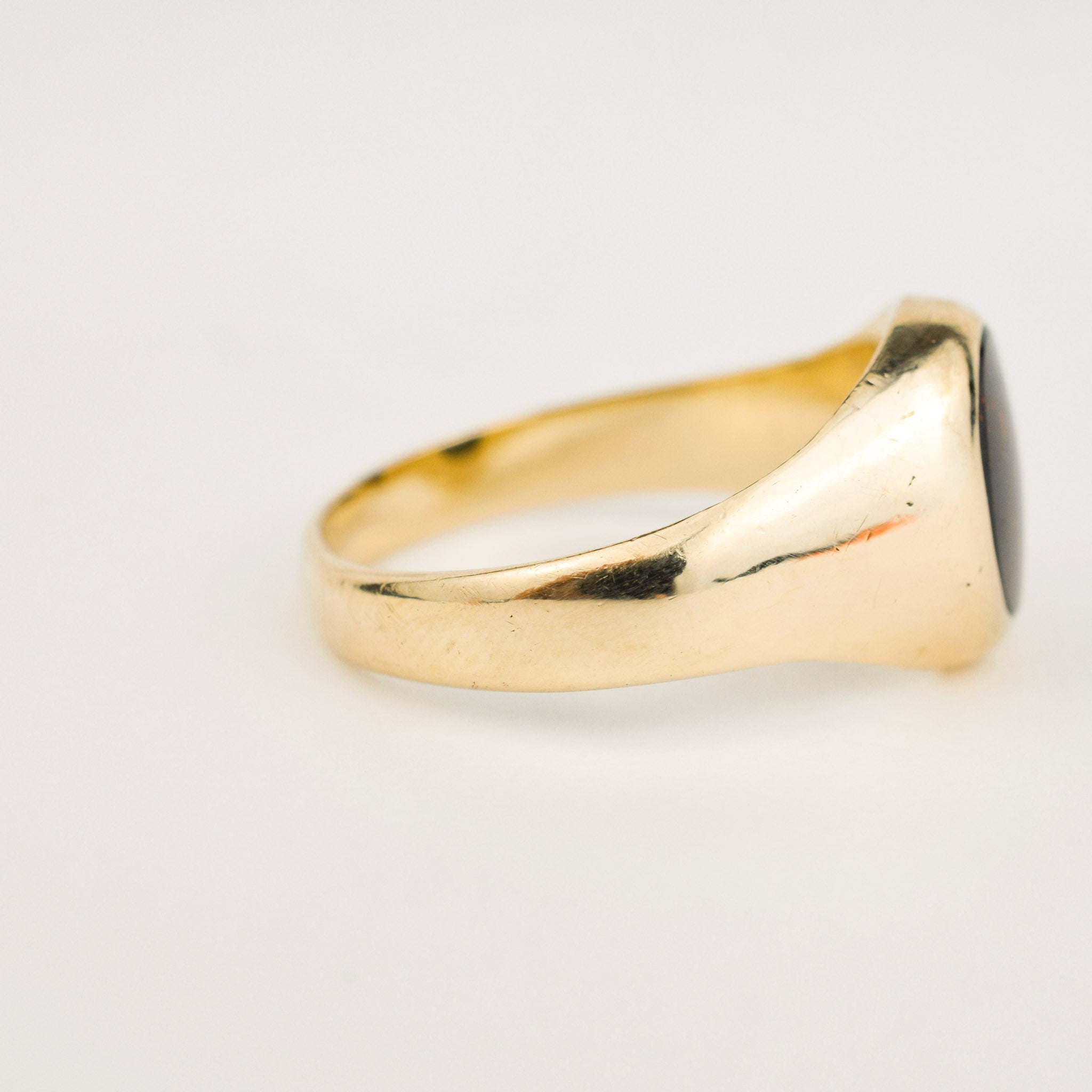 vintage gold bloodstone signet ring