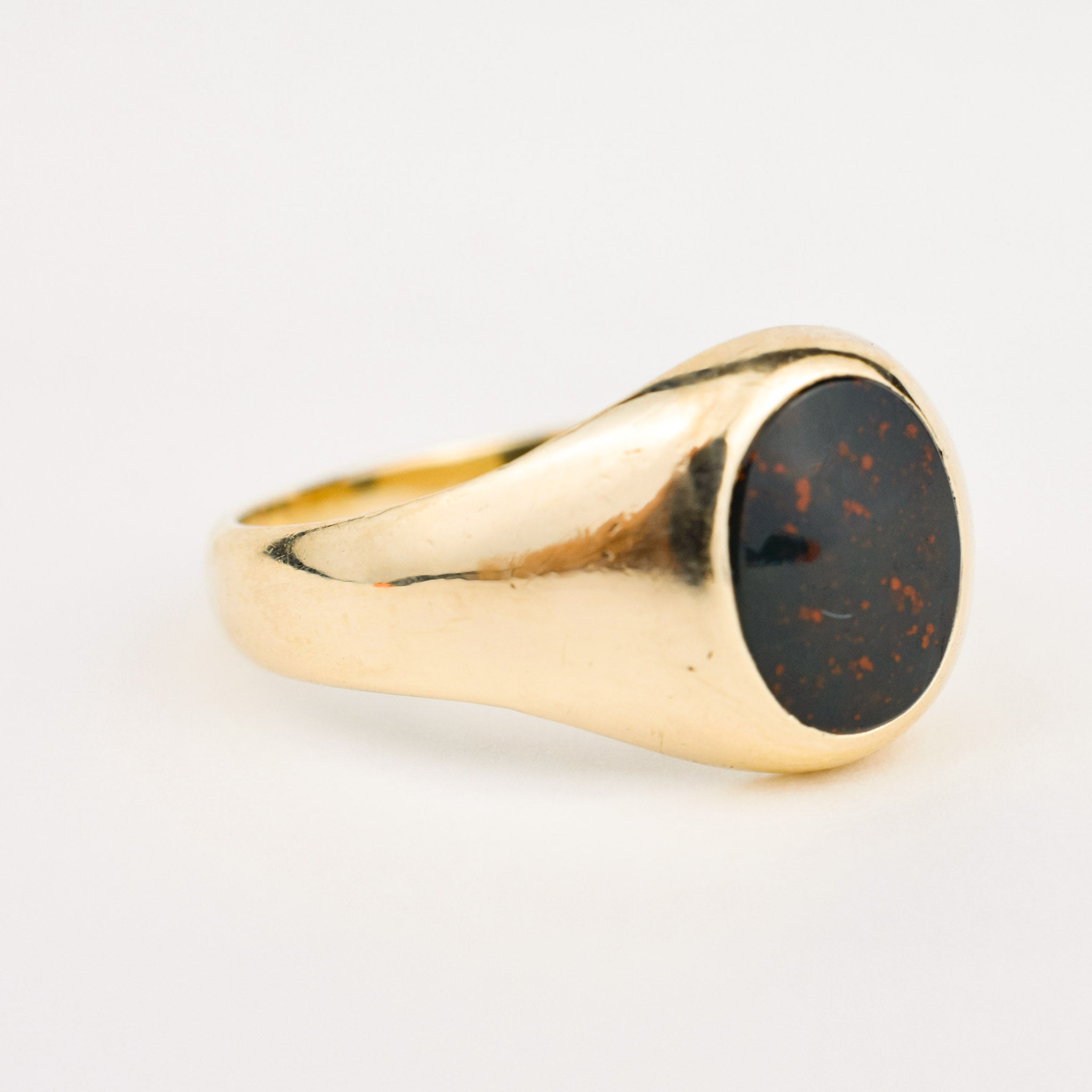 vintage gold bloodstone signet ring