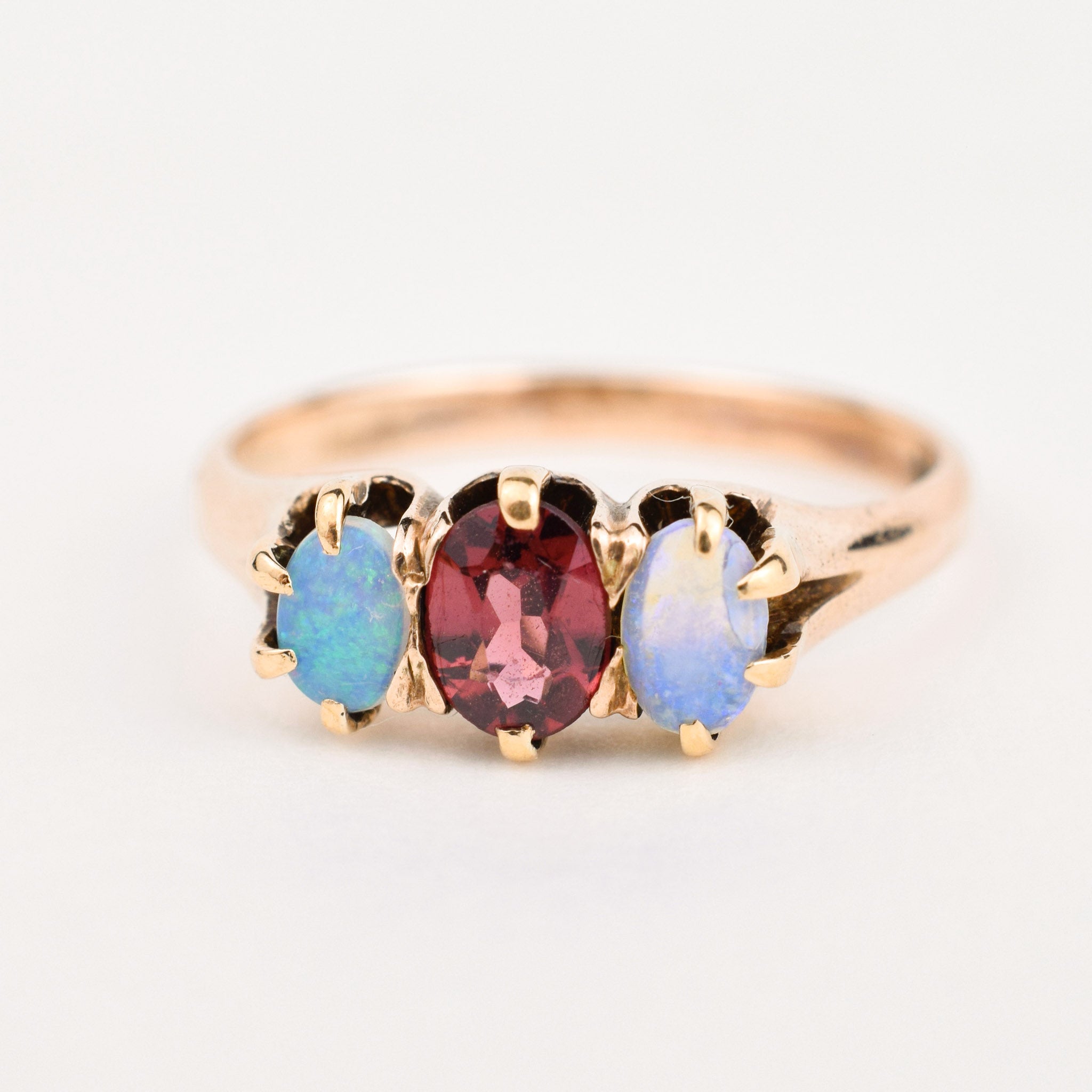 Opal and Garnet Trilogy Ring