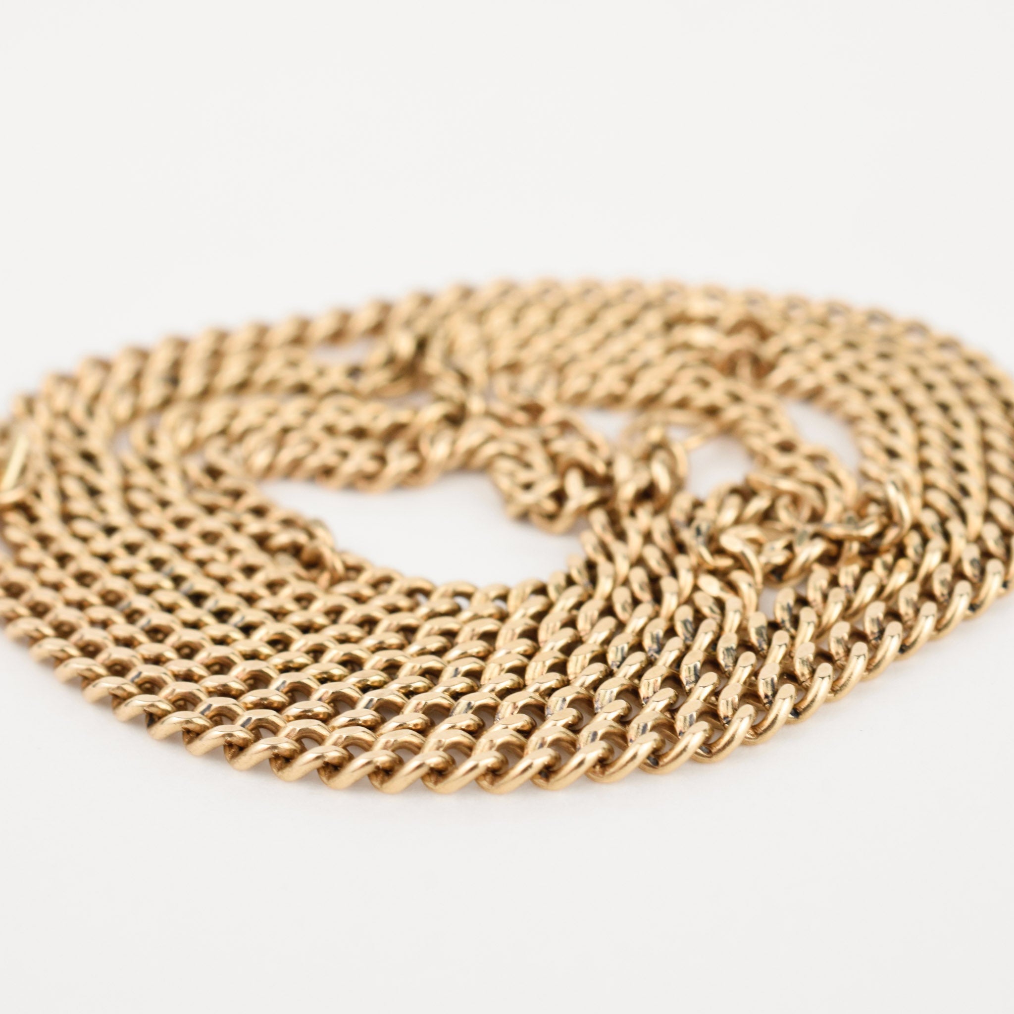 vintage gold heavy curb chain necklace