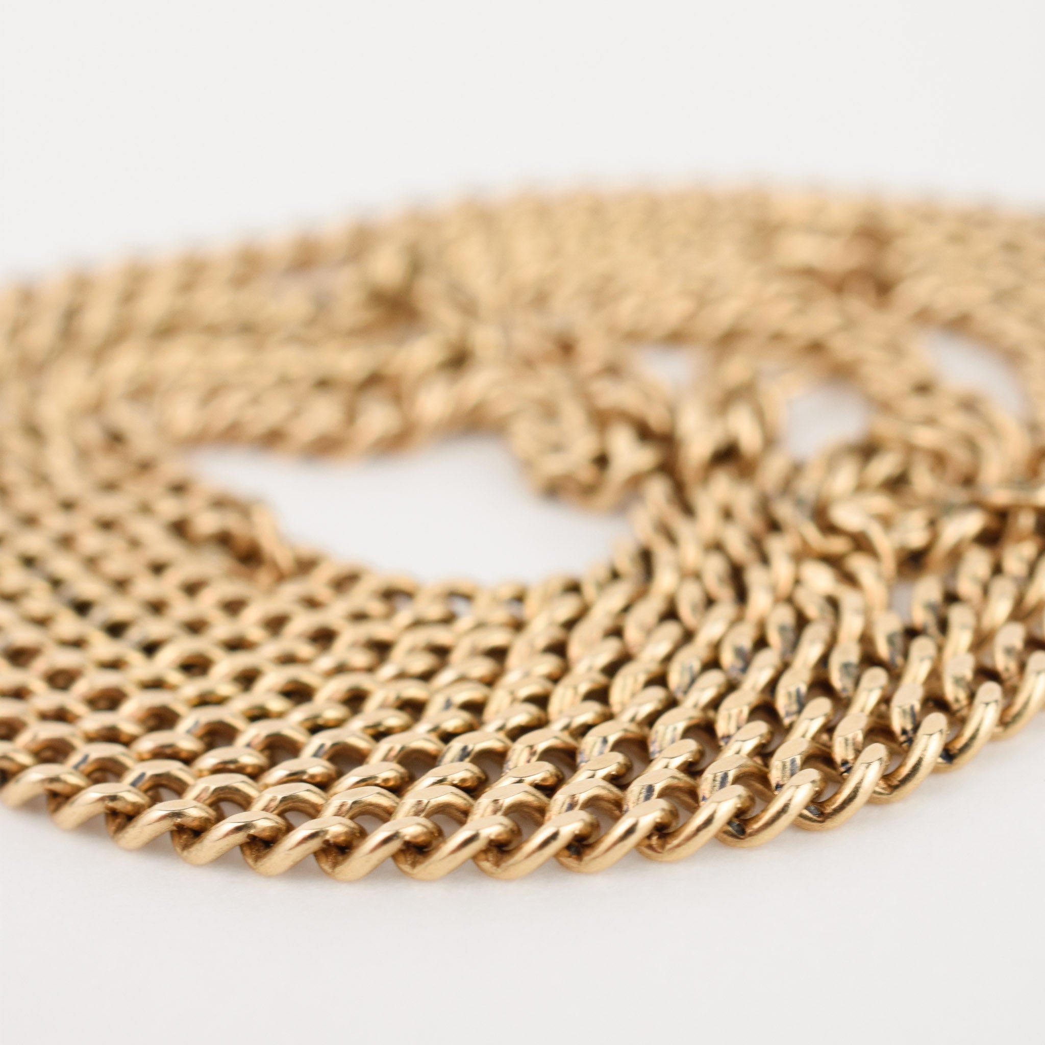 vintage gold heavy curb chain necklace