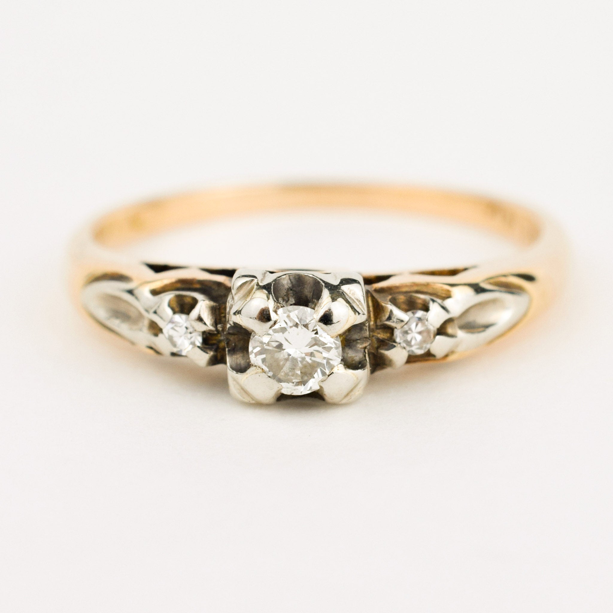 Antique diamond trilogy Engagement Ring 