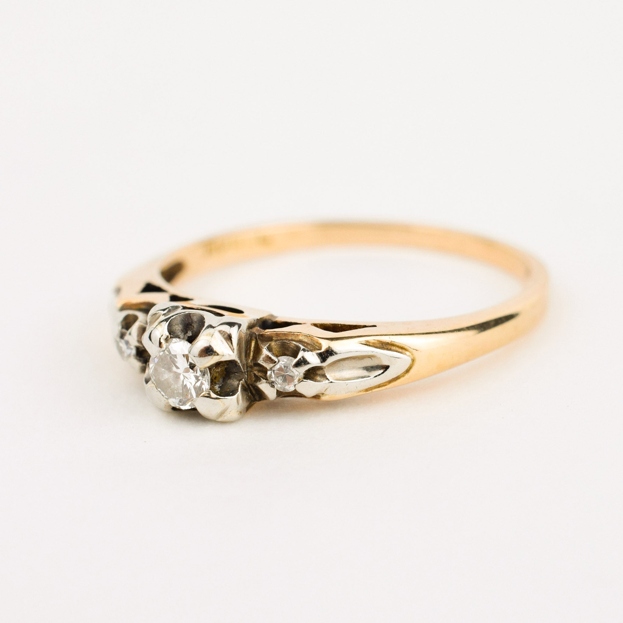 Antique diamond trilogy Engagement Ring 