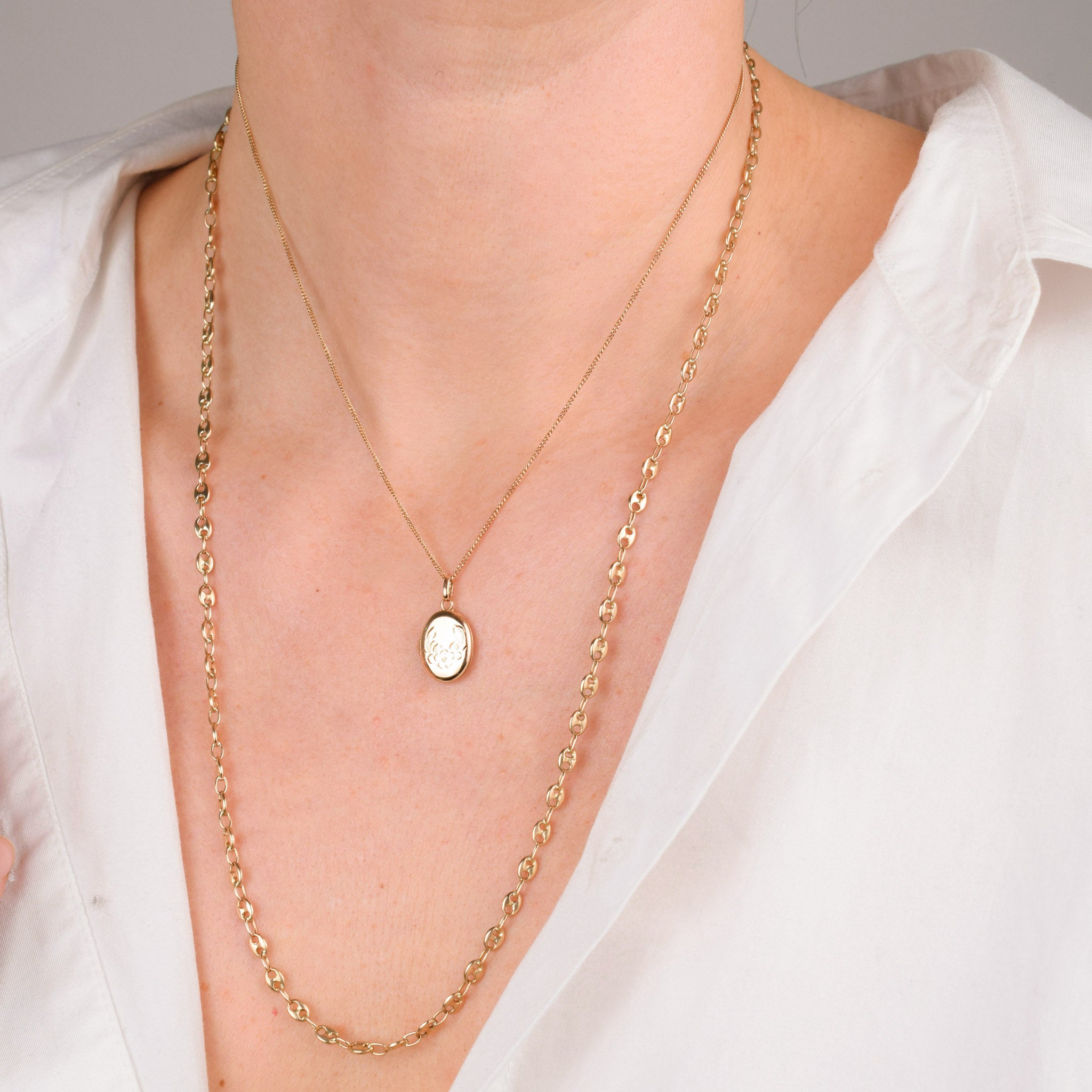 vintage gold gucci link chain necklace