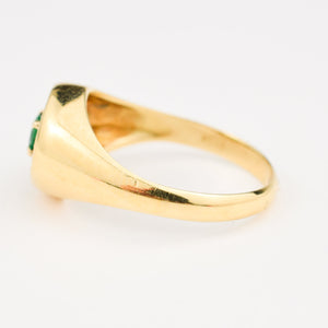vintage emerald and diamond signet ring 