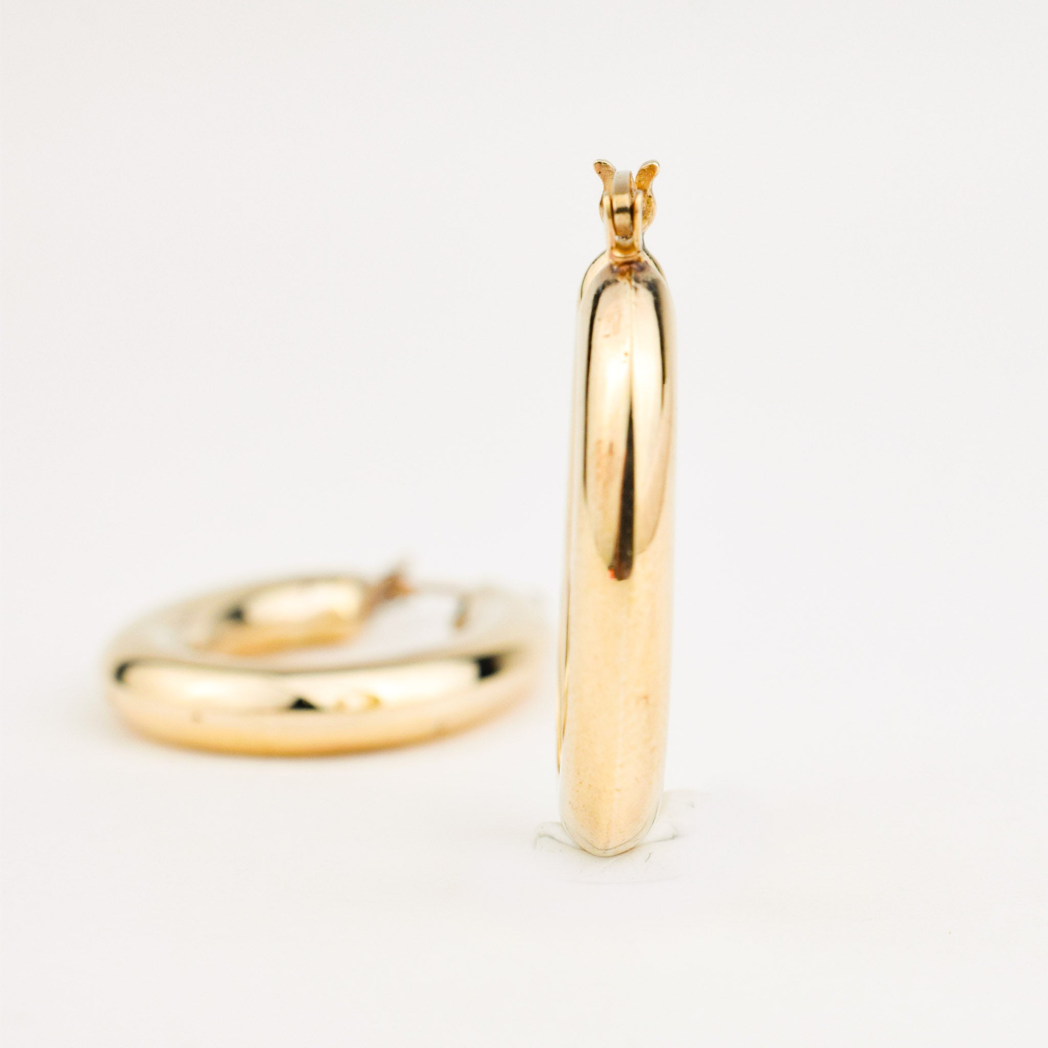 vintage gold puffy hoop earrings