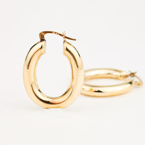 vintage gold puffy hoop earrings