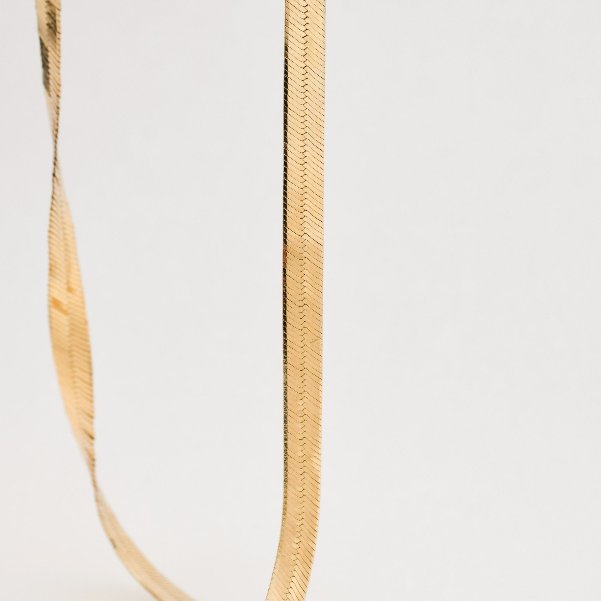 vintage herringbone gold chain necklace