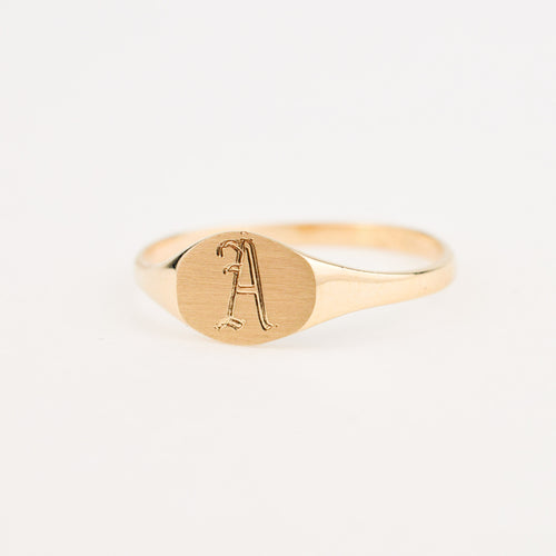 vintage 'A' signet ring