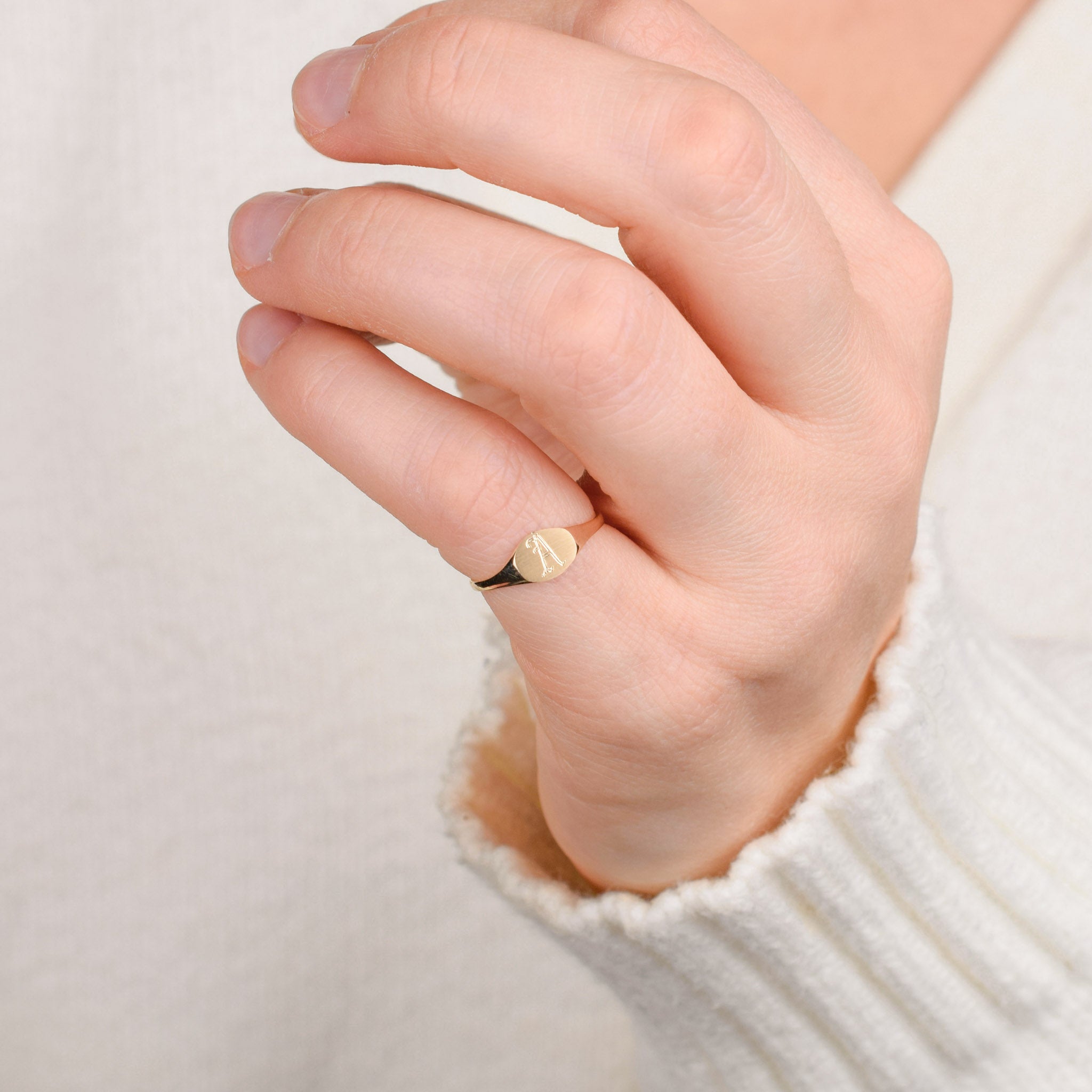 vintage 'A' signet ring
