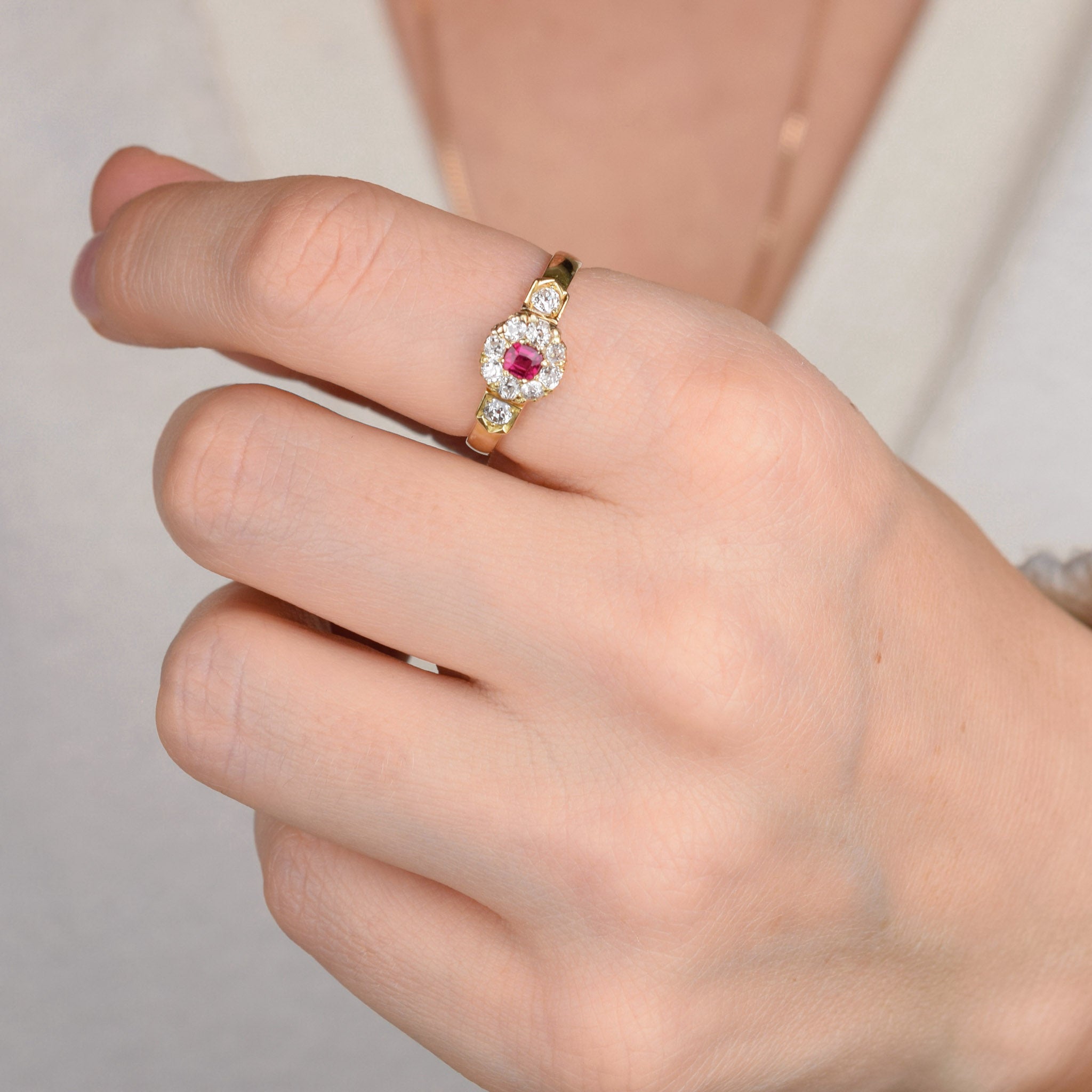 antique ruby and diamond ring