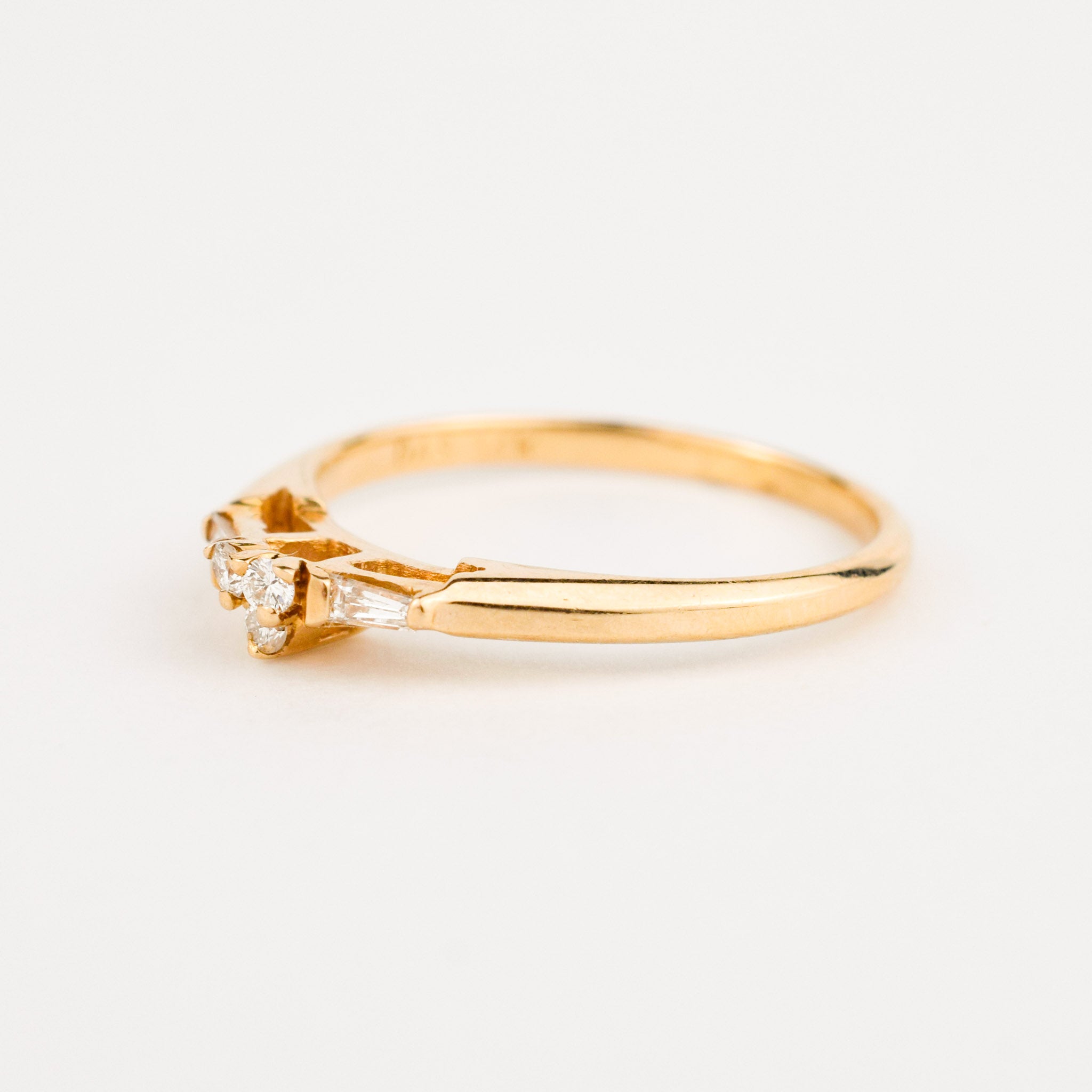 vintage gold diamond stacking ring