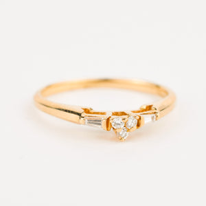 vintage gold diamond stacking ring