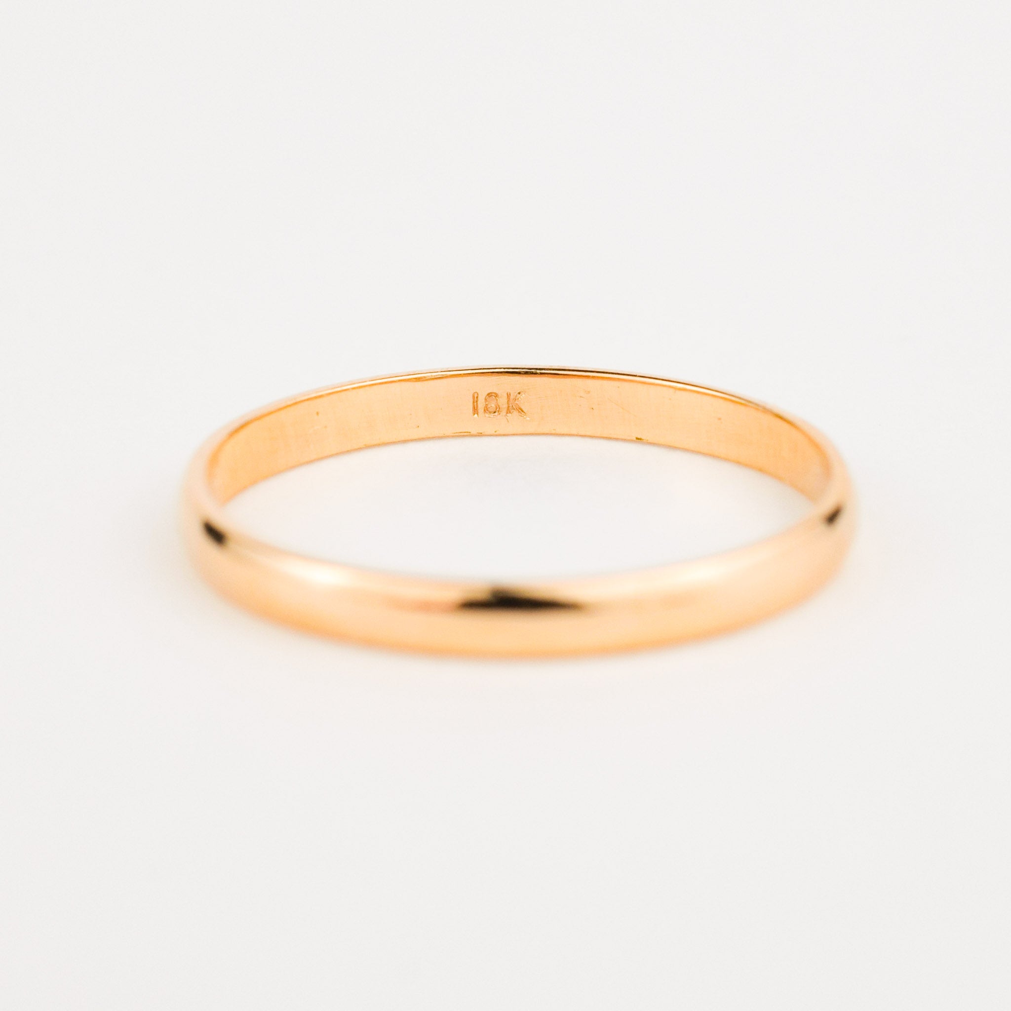 vintage 18k gold 2.3mm band, vintage wedding band 
