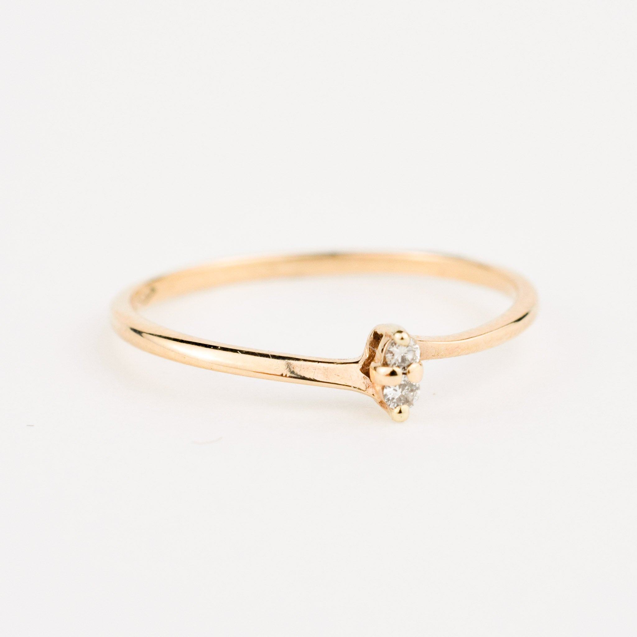 vintage dainty diamond bypass ring