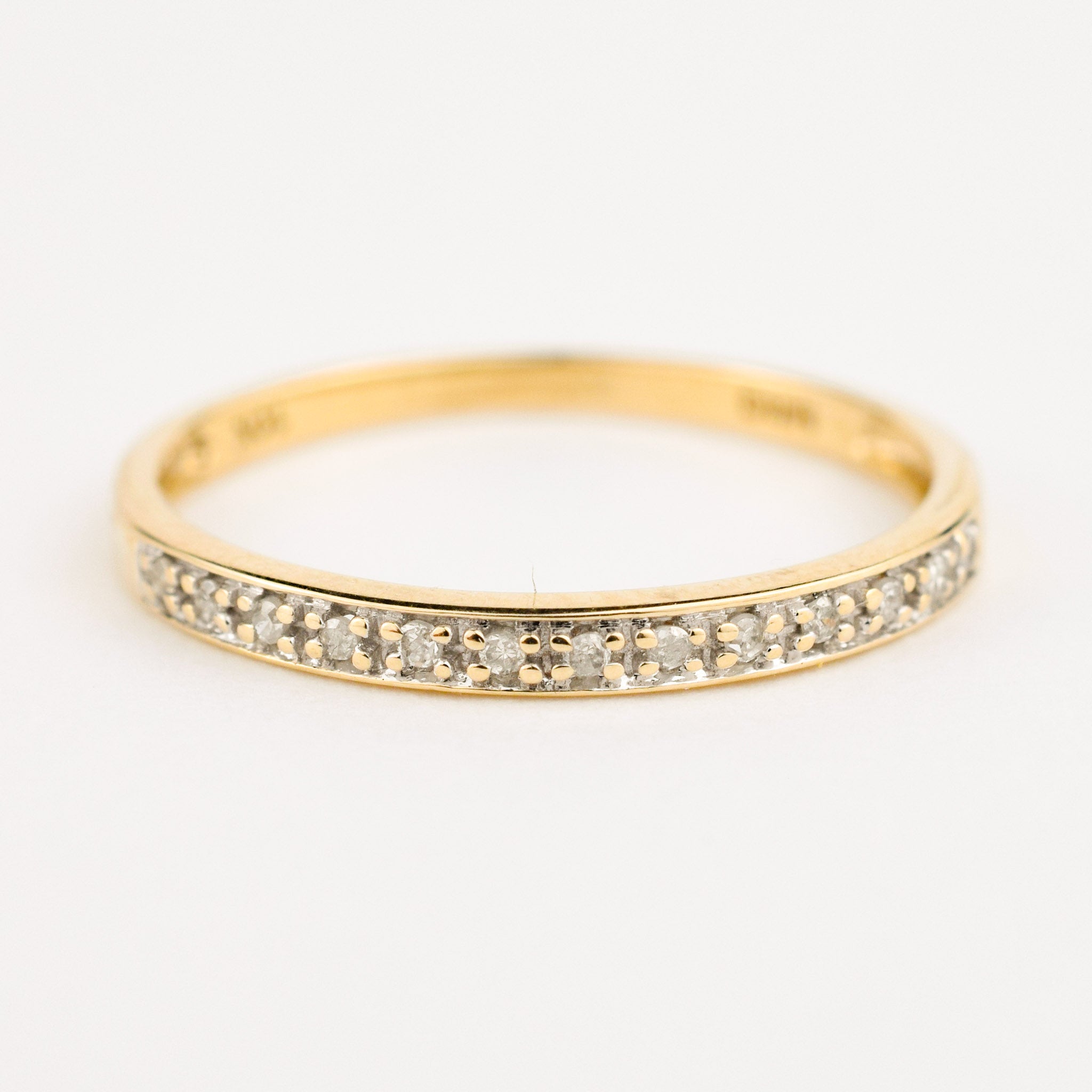 vintage gold diamond stacking ring 