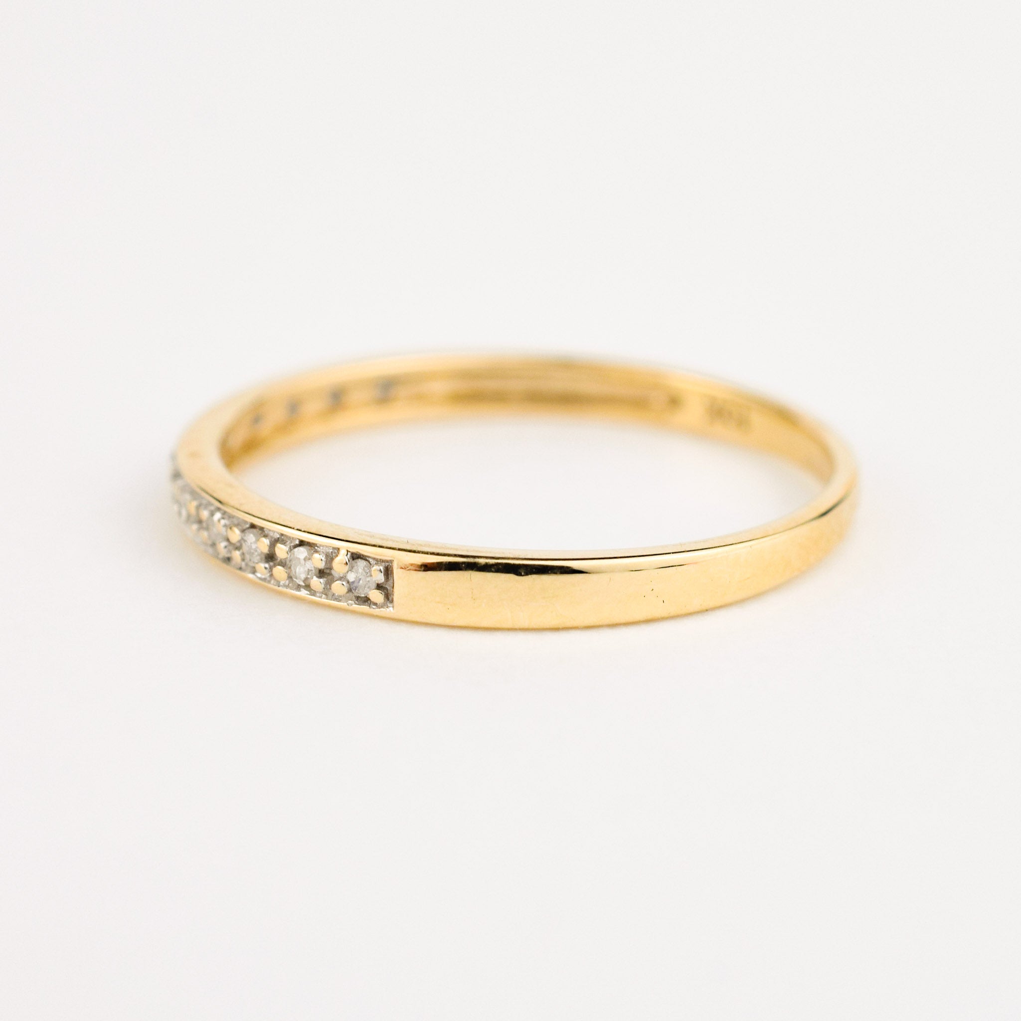 vintage gold diamond stacking ring 