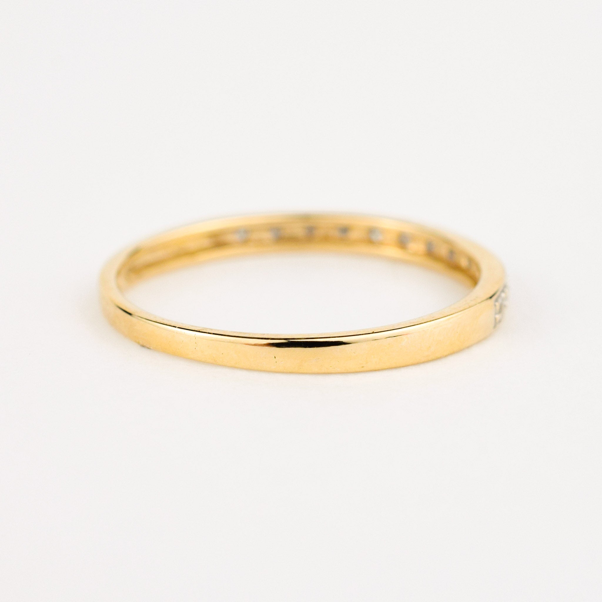 vintage gold diamond stacking ring 