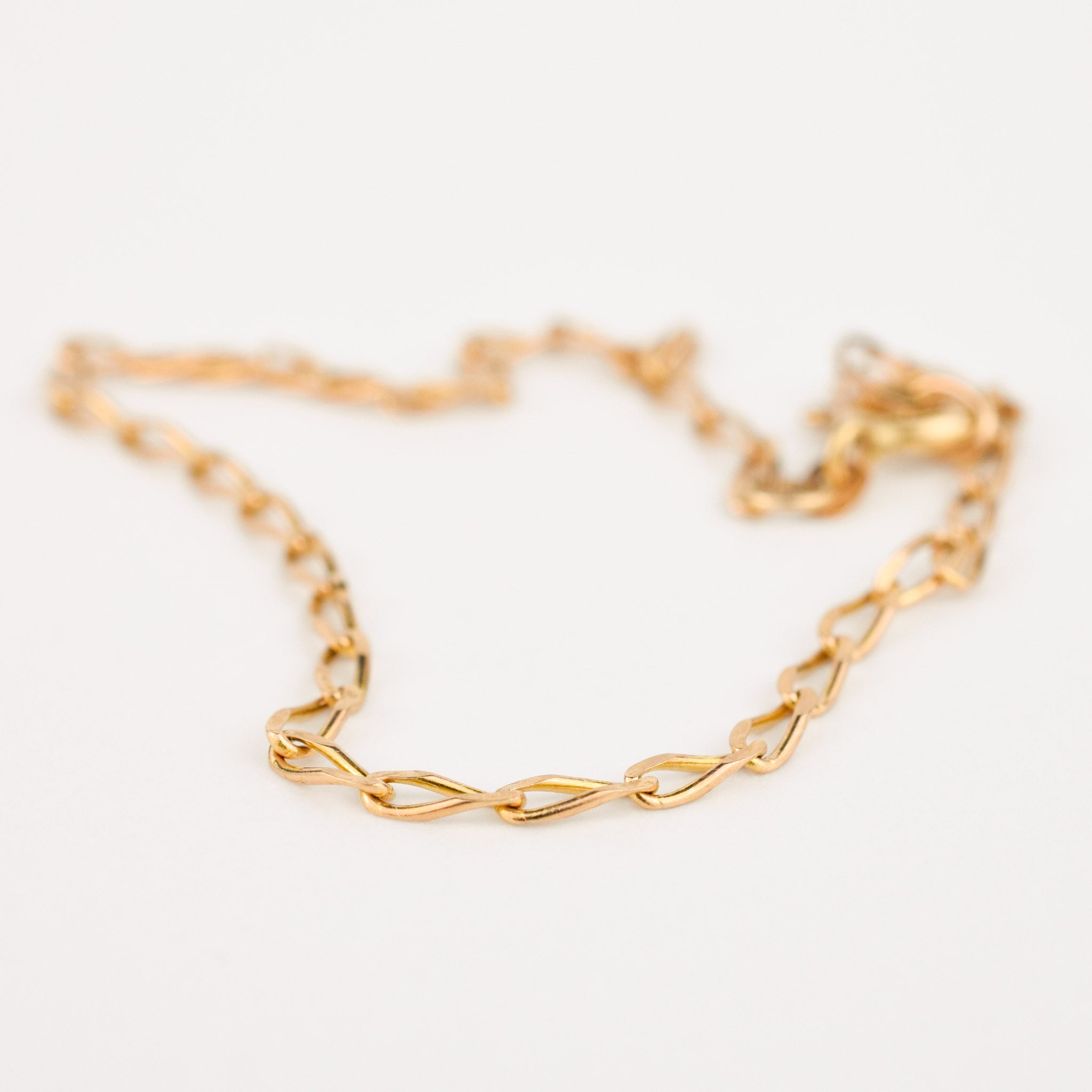 vintage gold cable link bracelet 