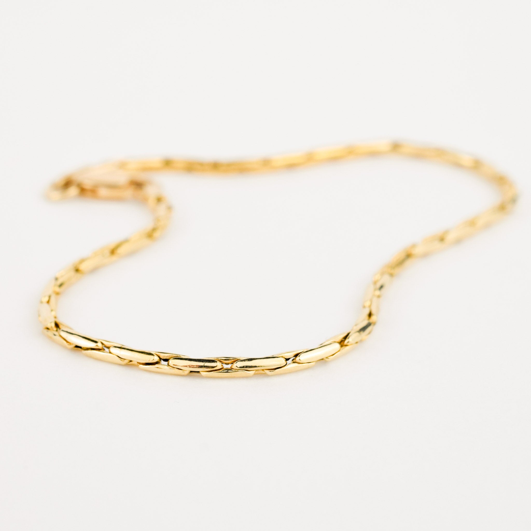 vintage 14k gold wheat chain bracelet 