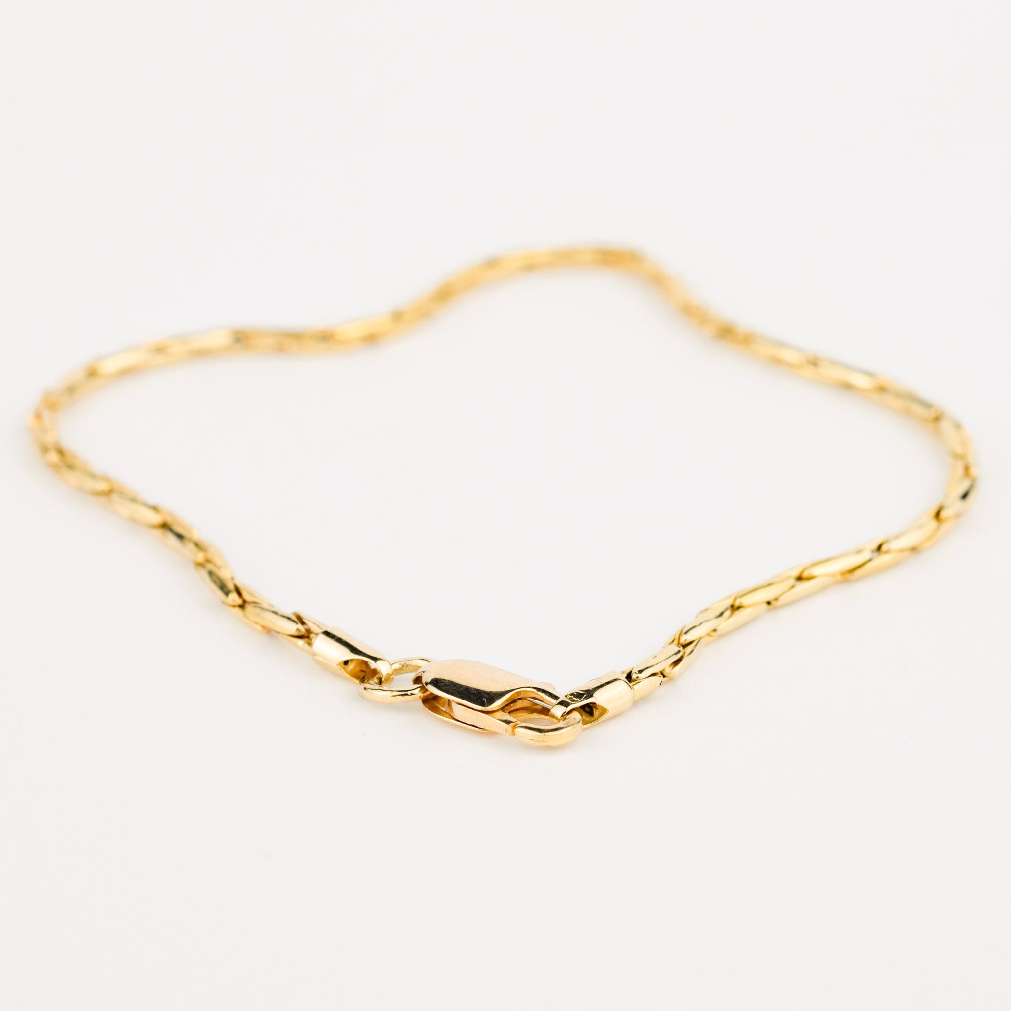 vintage 14k gold wheat chain bracelet 