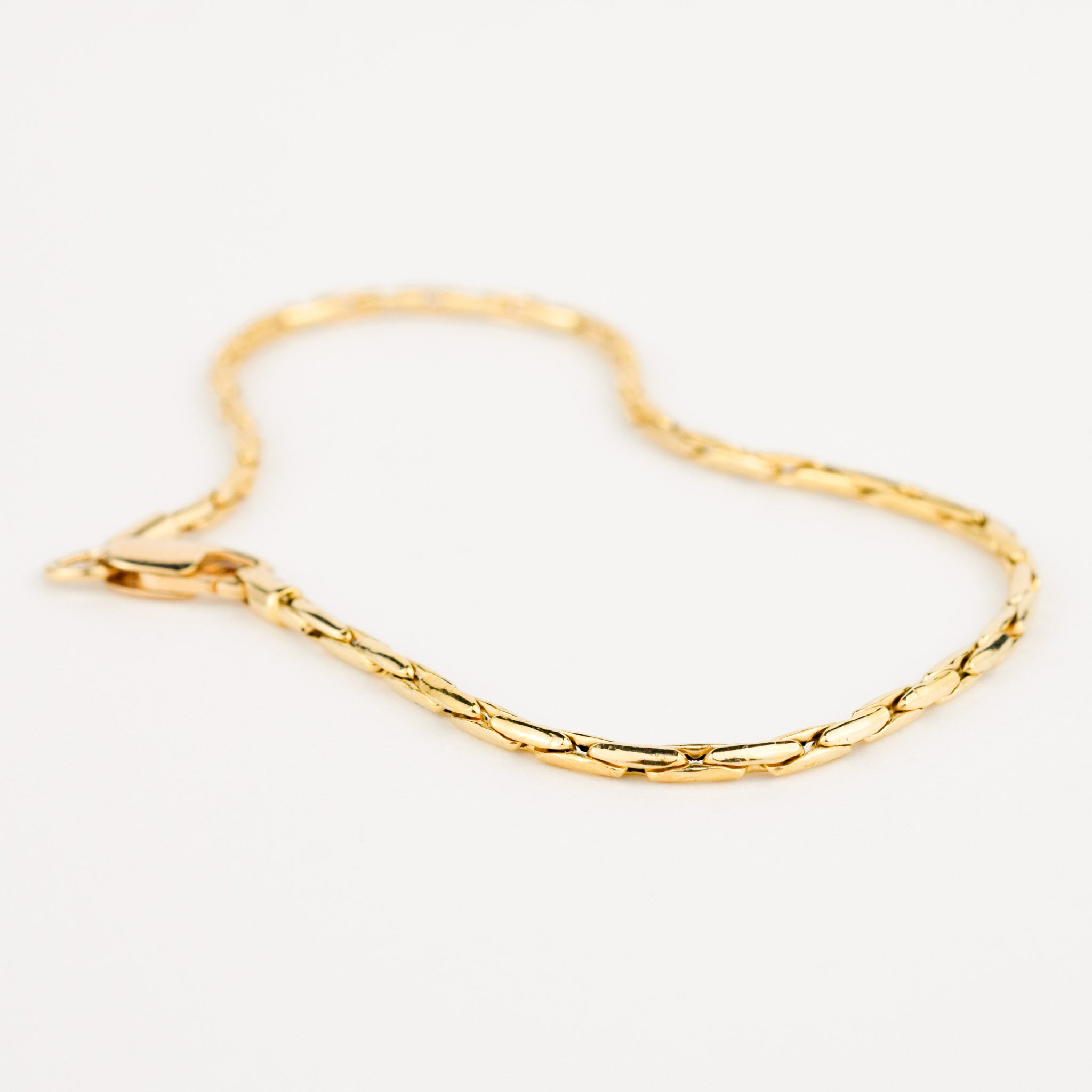 vintage 14k gold wheat chain bracelet 