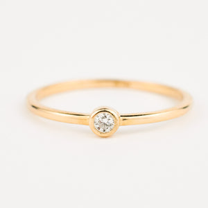 vintage gold diamond bezel stacking ring