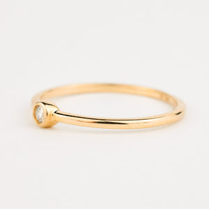 vintage gold diamond bezel stacking ring